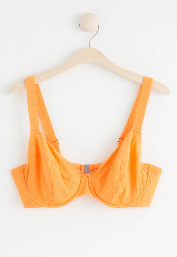 Ribbad bikini bh utan vaddering med bygel