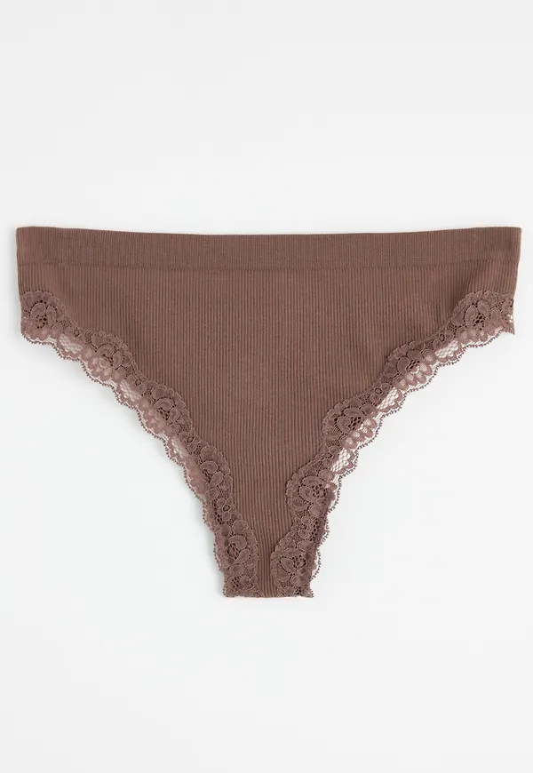 Ribbad seamless stringtrosa regular waist