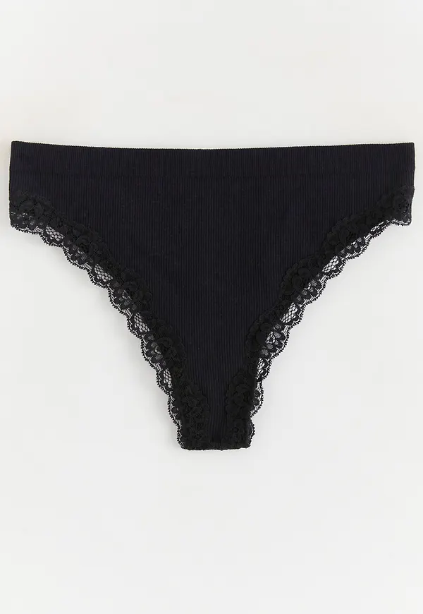 Ribbad seamless stringtrosa regular waist