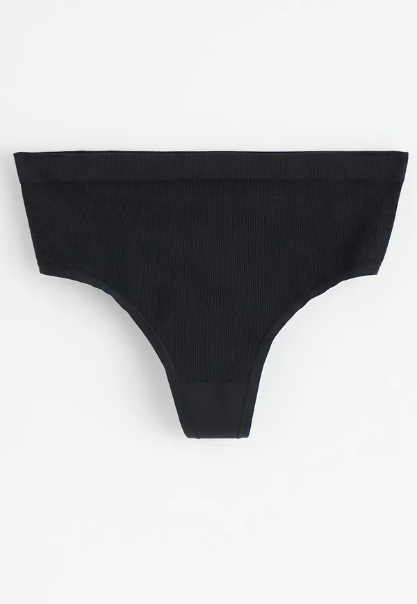 Seamless ribbad stringtrosa high waist