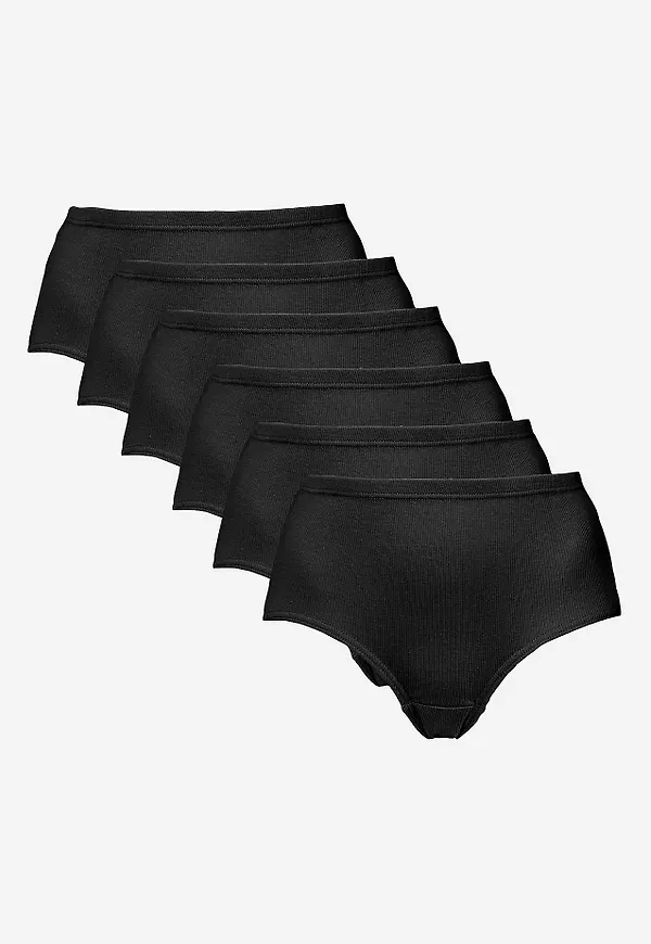 Ribbad trosa i bomull 6-pack