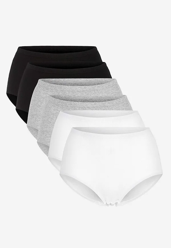 Ribbad trosa i bomull 6-pack