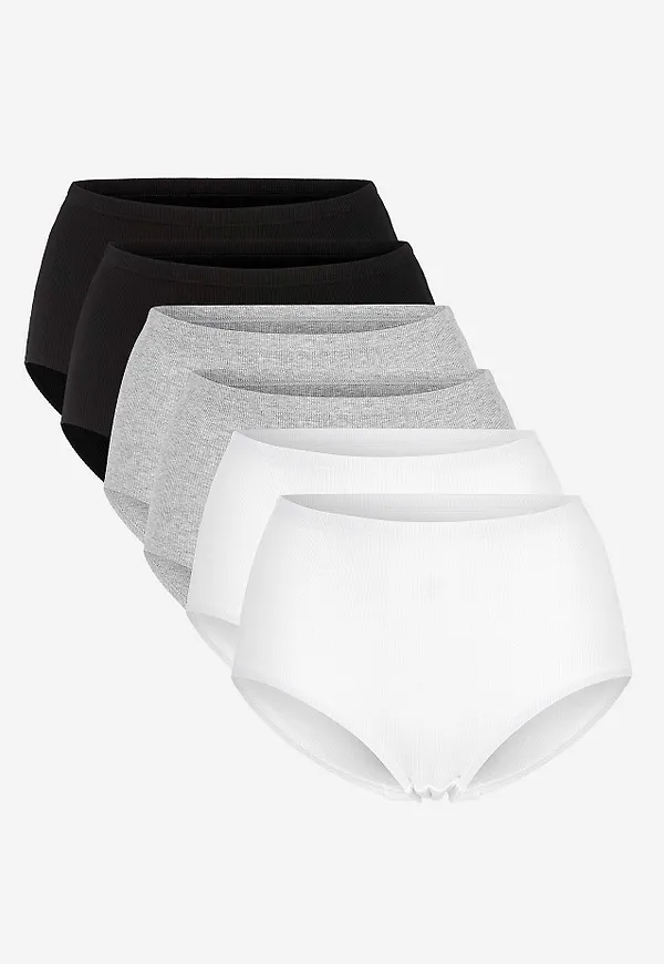 Ribbad trosa i bomull 6-pack