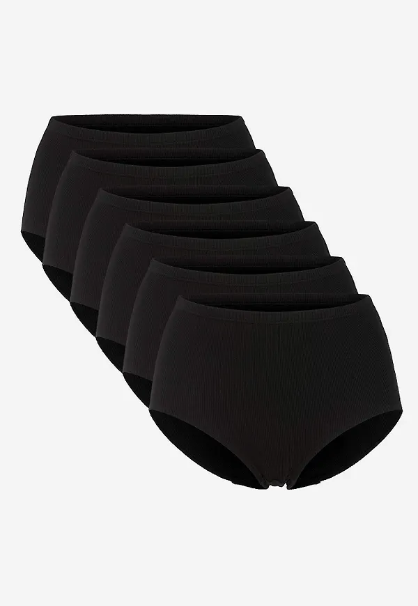 Ribbad trosa i bomull 6-pack