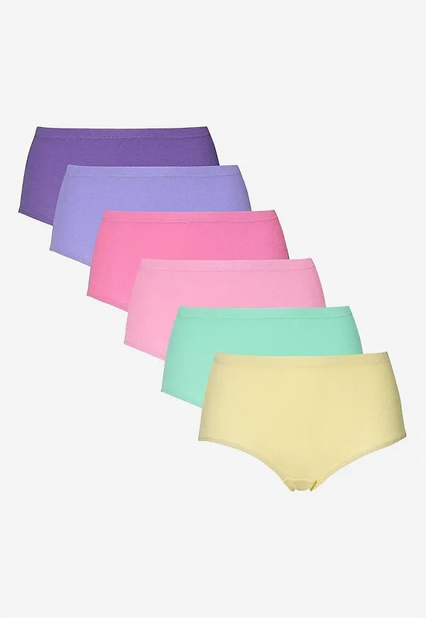 Ribbad trosa i bomull 6-pack