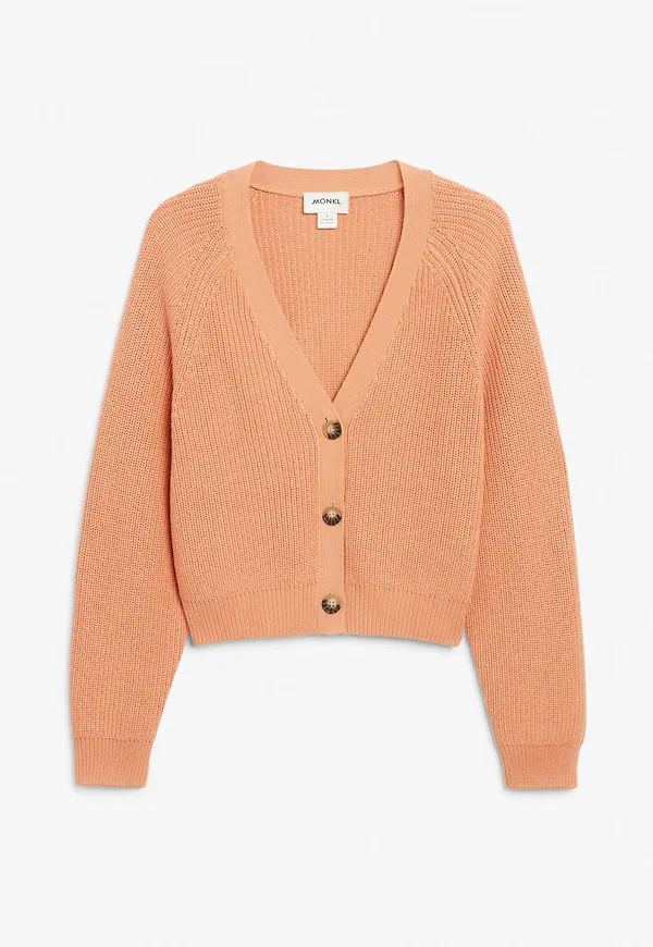 Ribbed cardigan - Orange