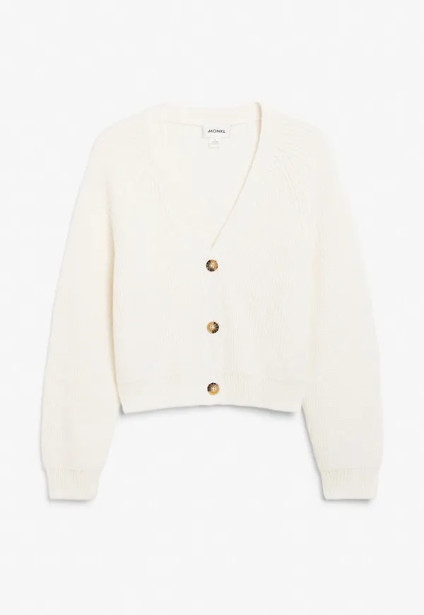 Ribbed cardigan - White