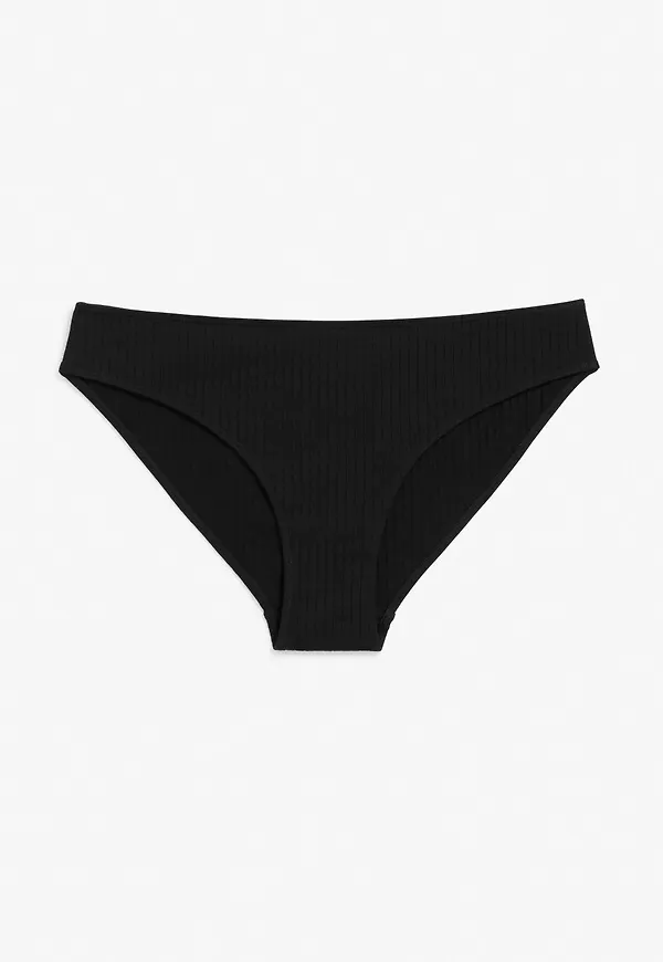 Ribbed cotton briefs - Black