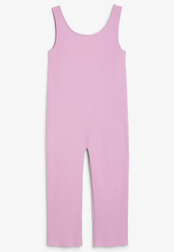 Ribbed cotton jumpsuit - Pink