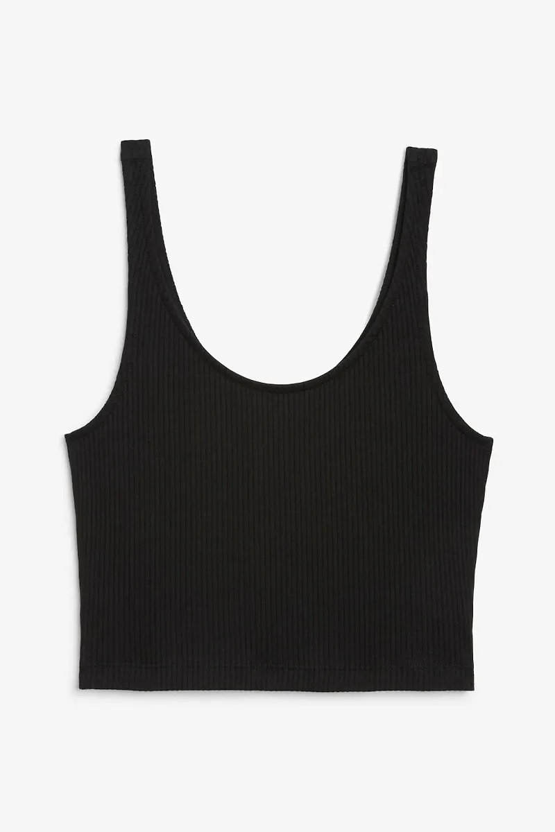 Ribbed crop top - Black