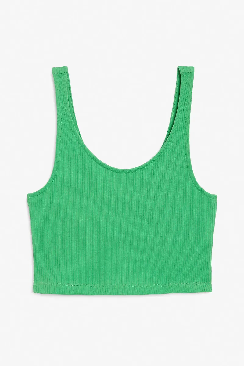 Ribbed crop top - Green