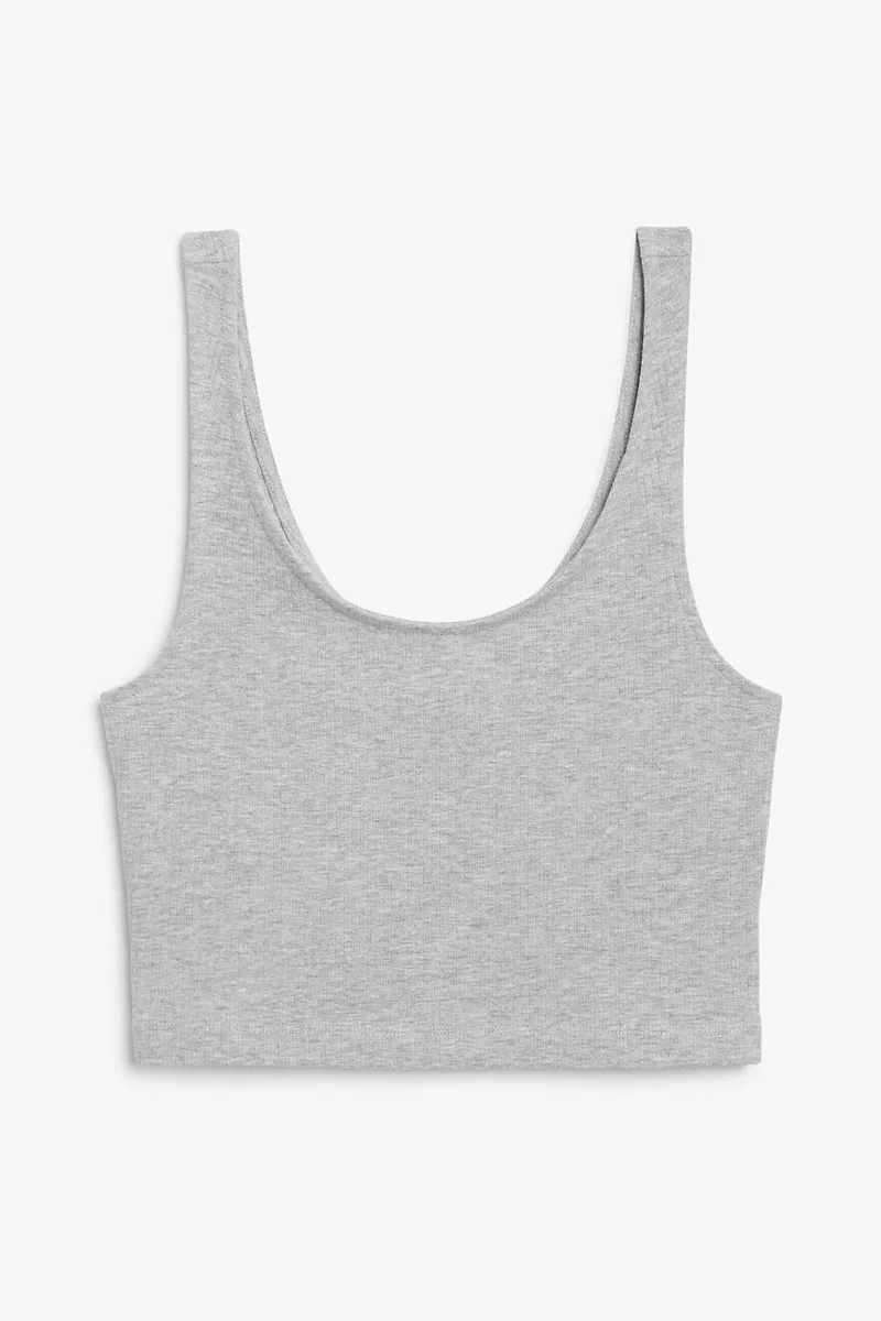 Ribbed crop top - Grey