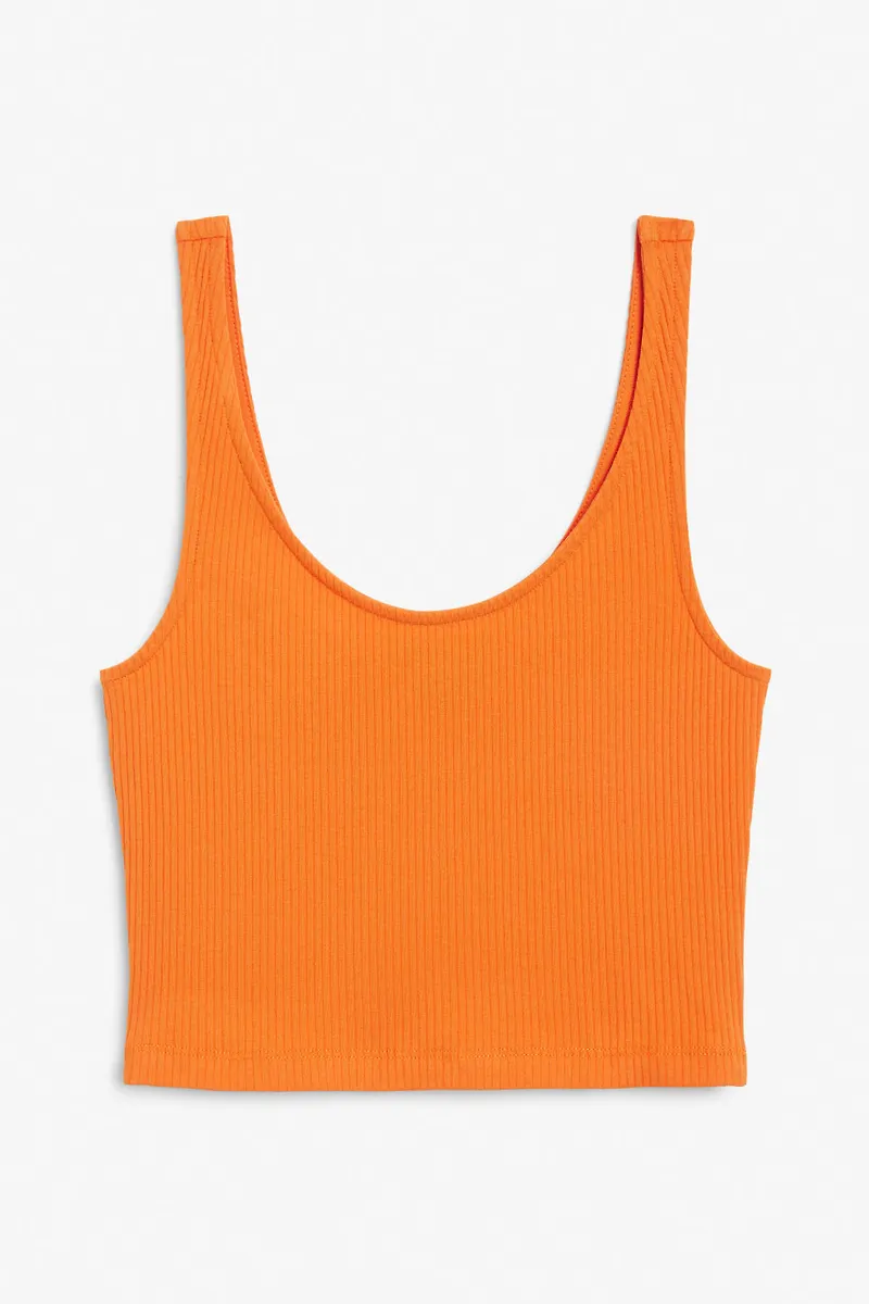 Ribbed crop top - Orange