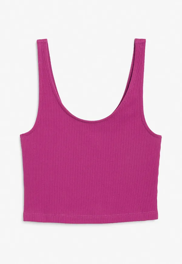 Ribbed crop top - Pink