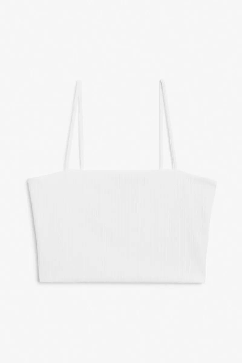 Ribbed crop top - White