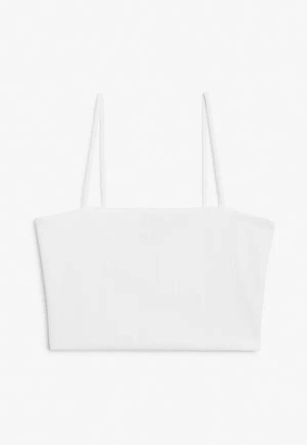 Ribbed crop top - White
