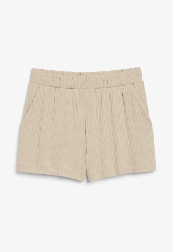 Ribbed jersey shorts - Brown