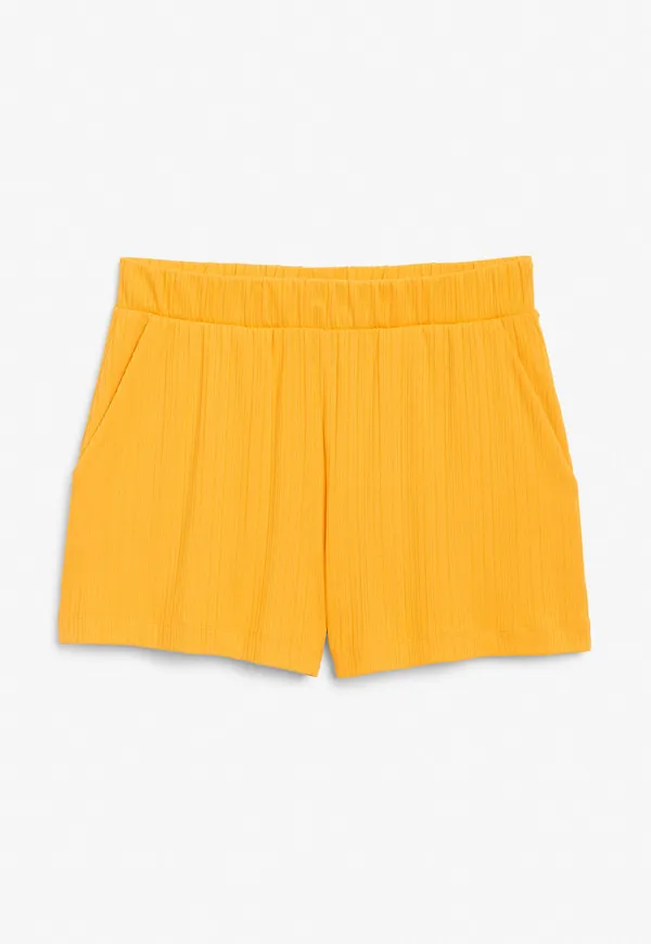 Ribbed jersey shorts - Yellow