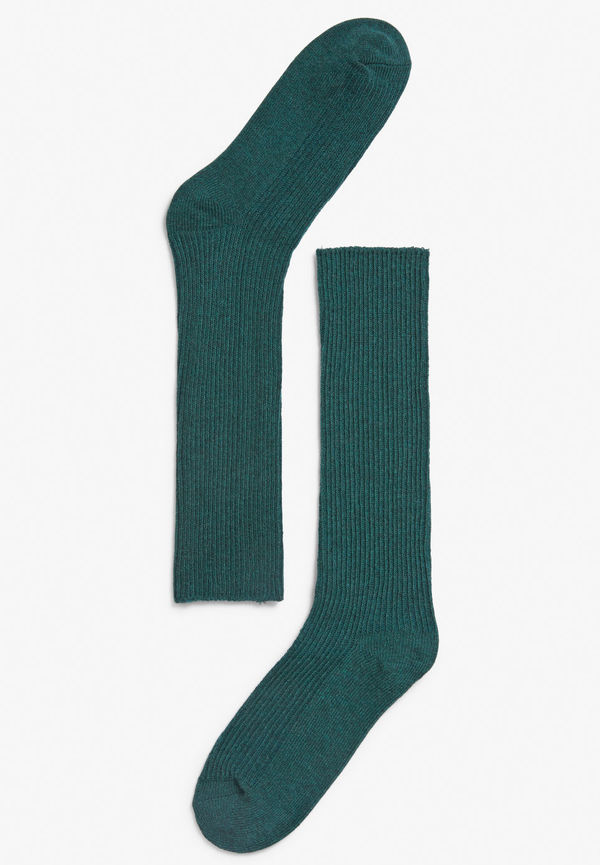 Ribbed knit socks - Green