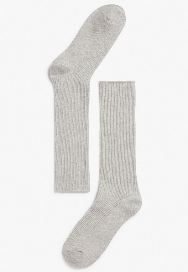 Ribbed knit socks - Grey