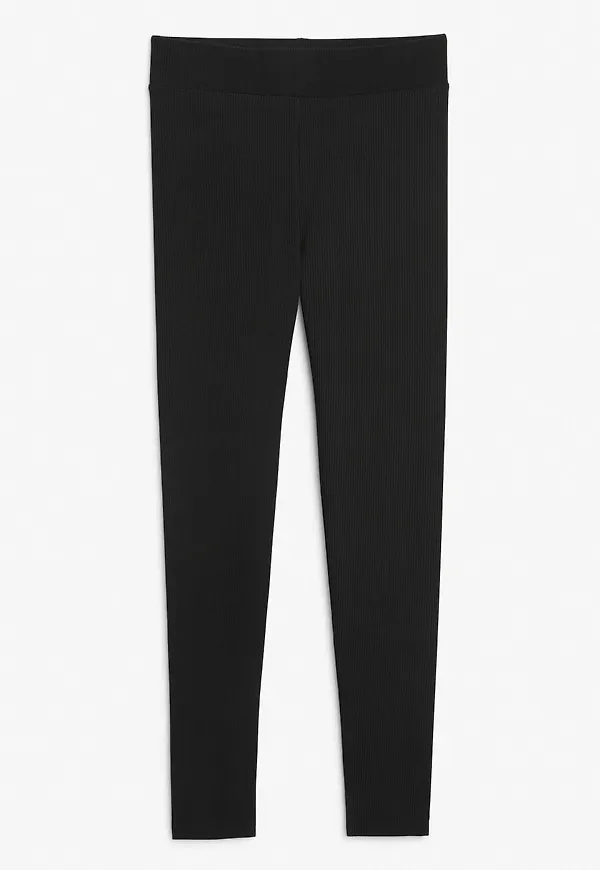 Ribbed leggings - Black