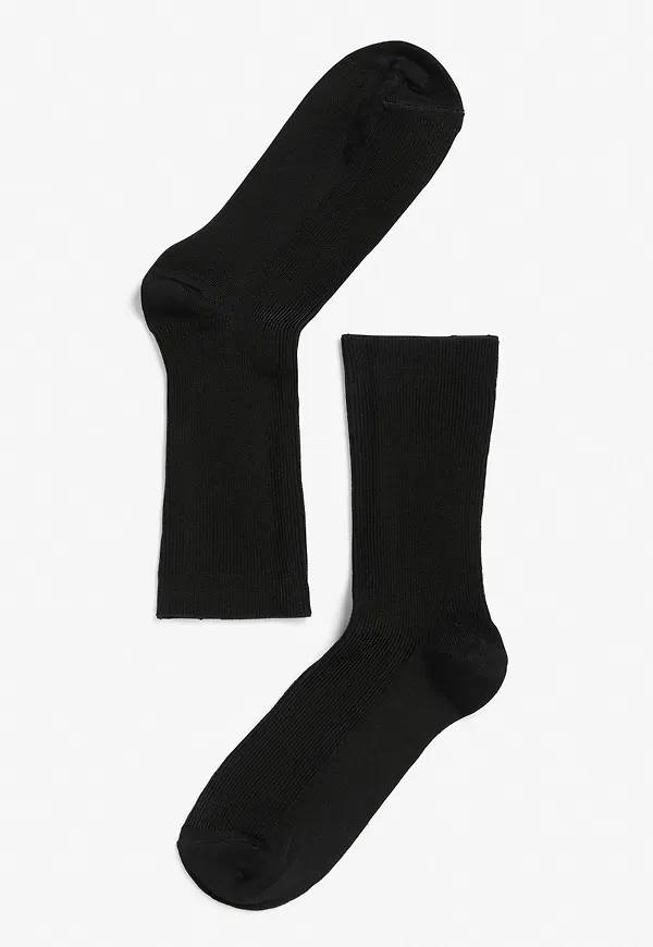Ribbed luxe socks - Black