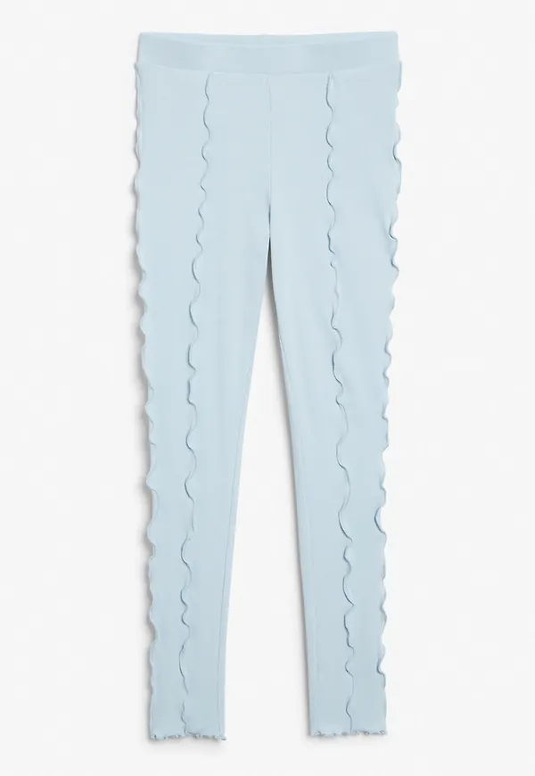 Ribbed overlock leggings - Blue
