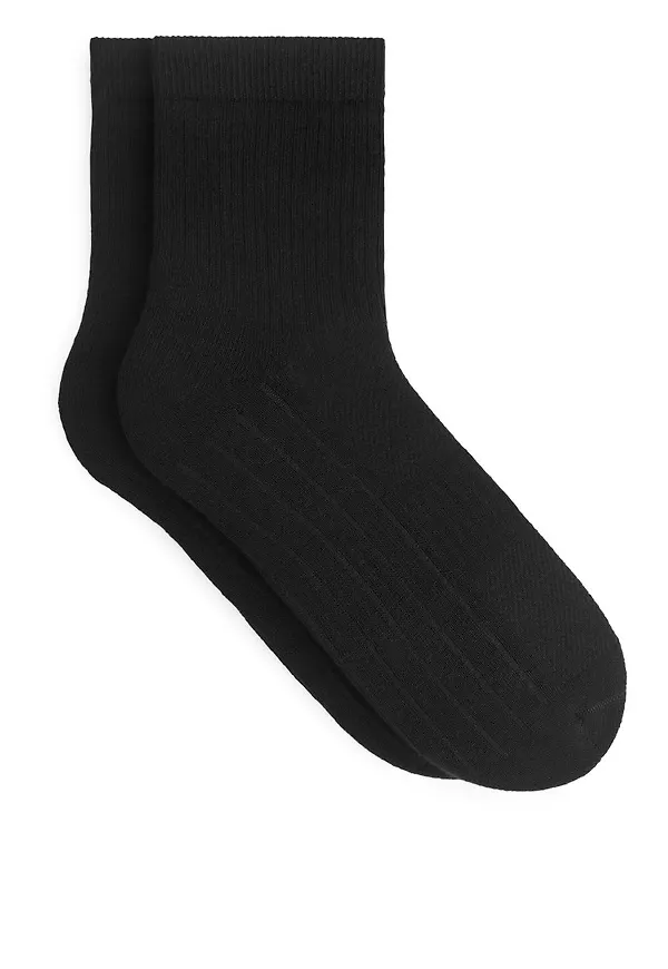Ribbed Sports Socks - Black