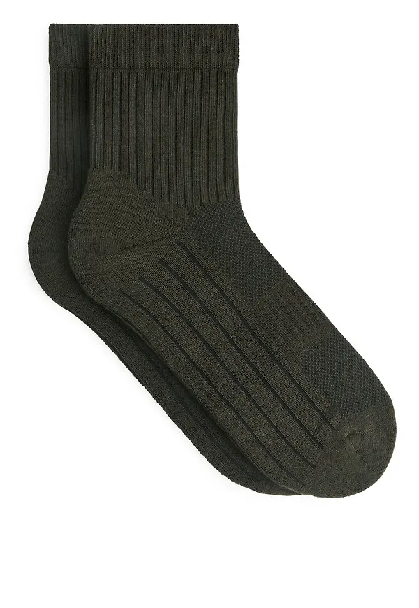Ribbed Sports Socks - Green