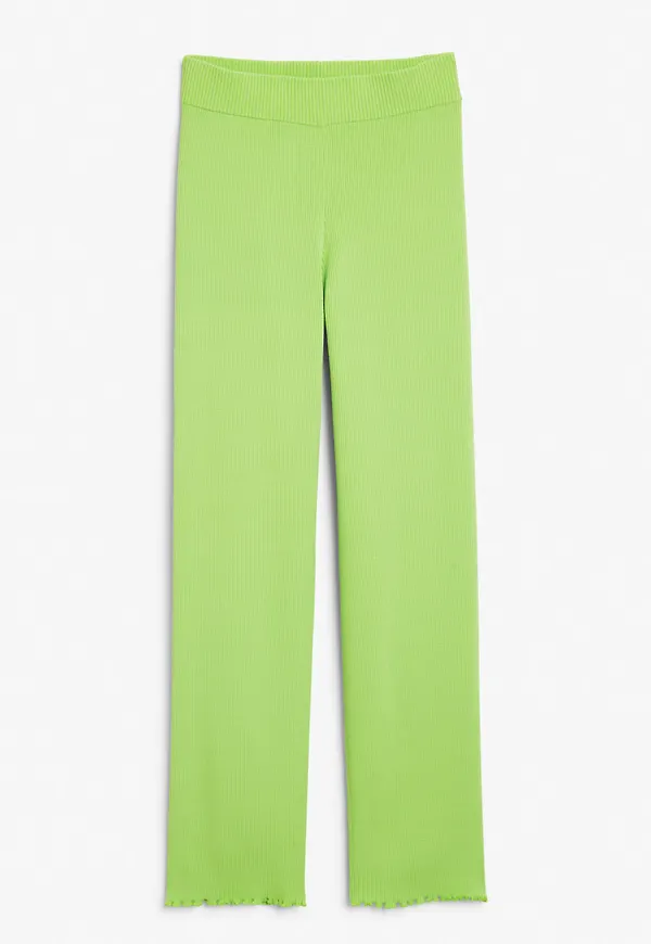 Ribbed stretchy trousers - Green