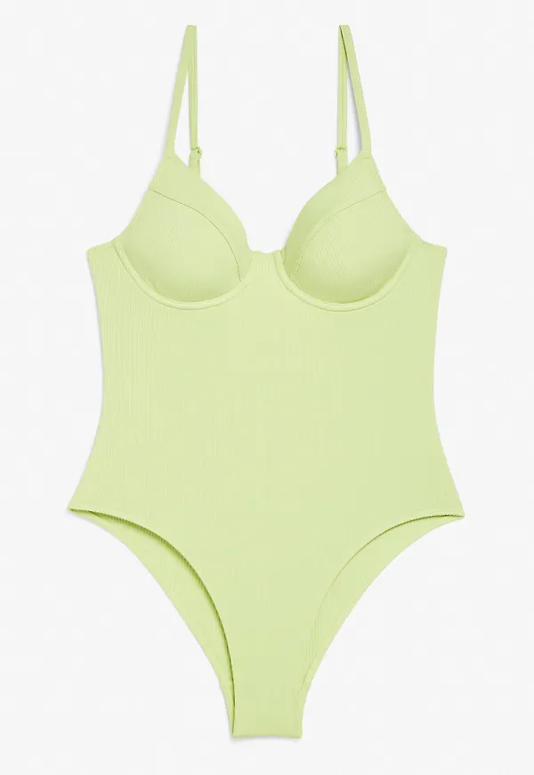 Ribbed swimsuit - Green