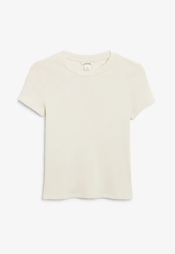 Ribbed t-shirt - Beige