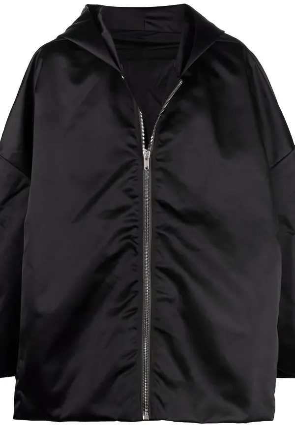 Rick Owens bomberjacka i satin - Svart