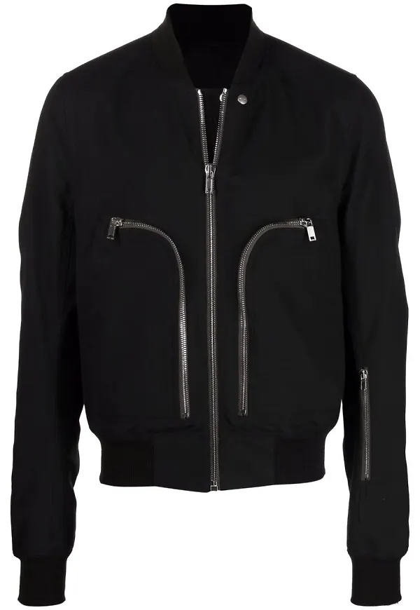 Rick Owens bomberjacka med dragkedja - Svart