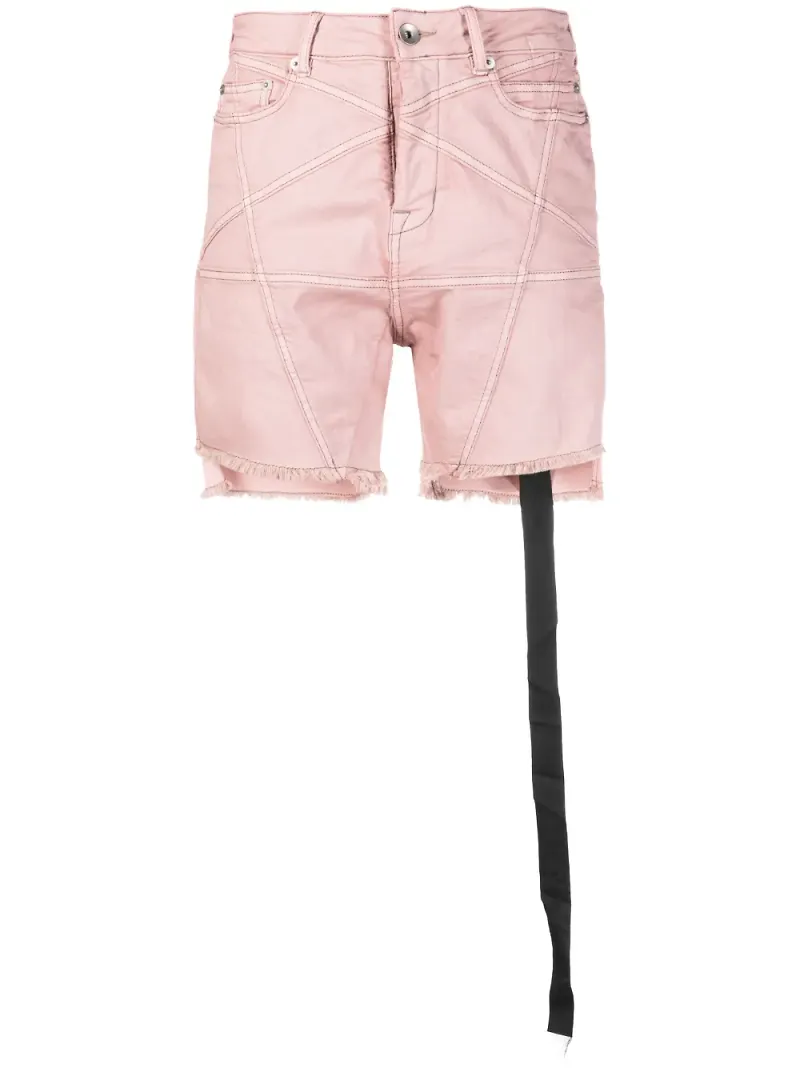 Rick Owens DRKSHDW jeansshorts med osydd fåll - Rosa