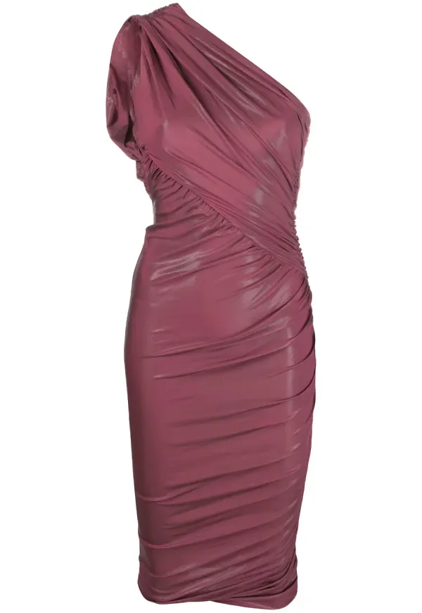 Rick Owens Lilies draperad enaxlad midiklänning - Rosa – Farfetch