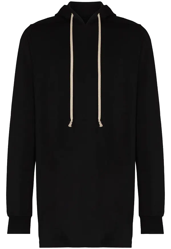 Rick Owens lång hoodie - Svart