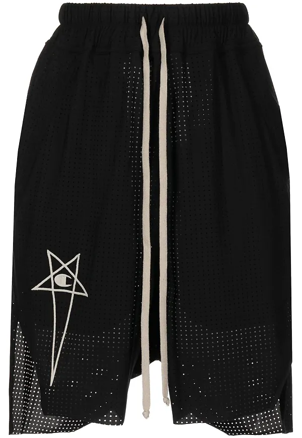 Rick Owens X Champion badbyxor med logotyp - Svart
