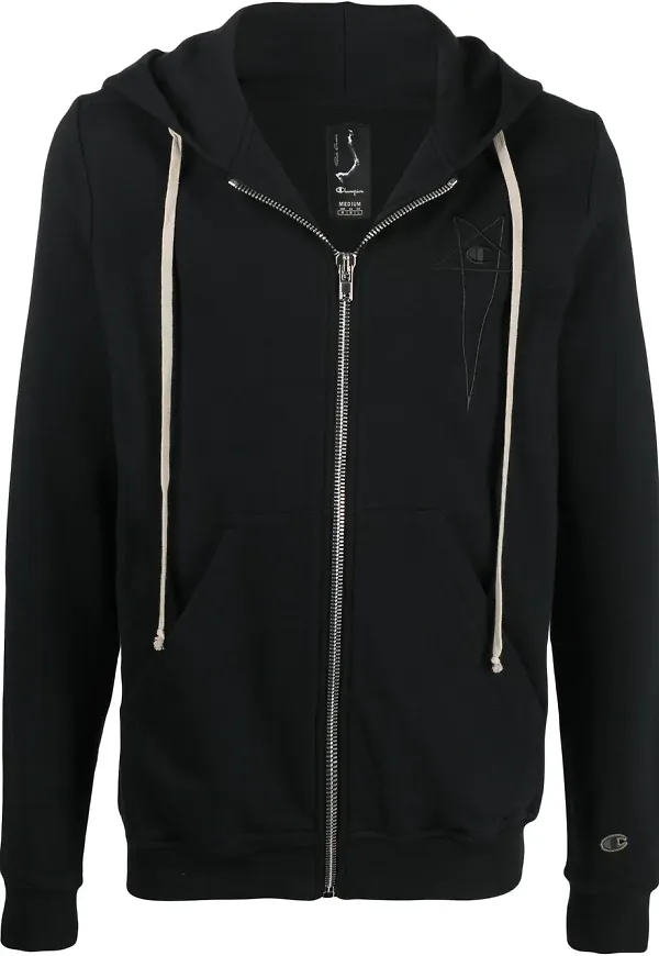 Rick Owens X Champion jacka med huva - Svart