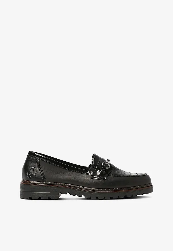 Rieker - Loafers med grov sula - Svart