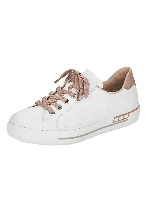 RIEKER Låg sneaker ljusbeige / vit