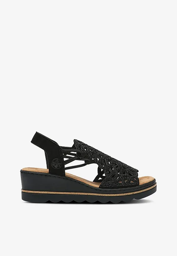 Rieker - Sandaler 67465-00 - Svart