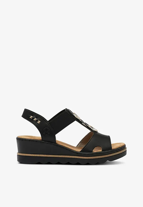 Rieker - Sandaler 67498-00 - Svart