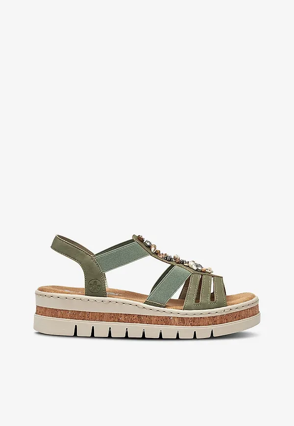 Rieker - Sandaler V4949-52 - Grön