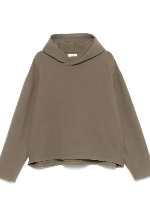 Rier kort hoodie i fleece - Neutral