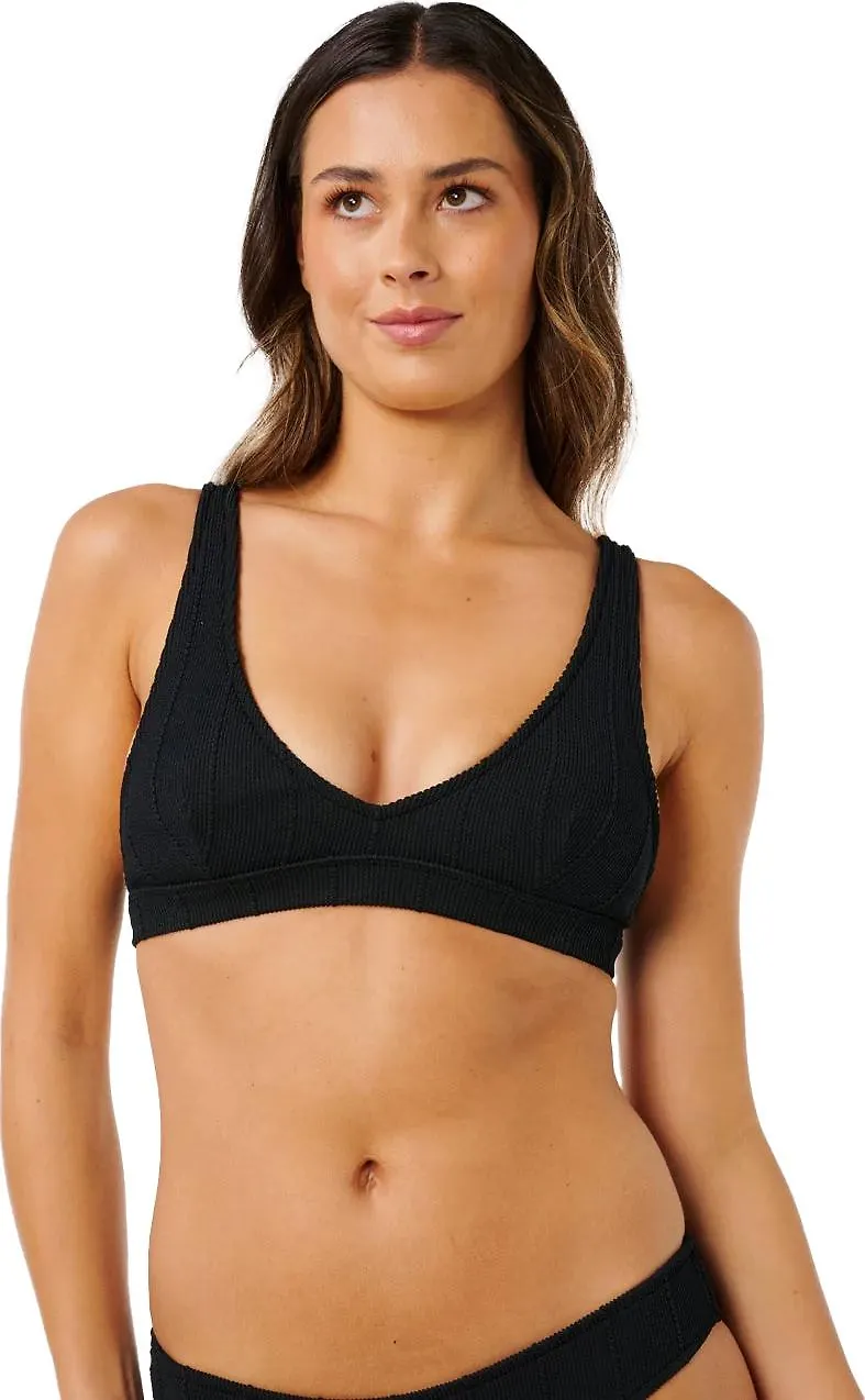 Rip Curl Women's Vibe Surf Multi Fit V Neck Bikini Top Black