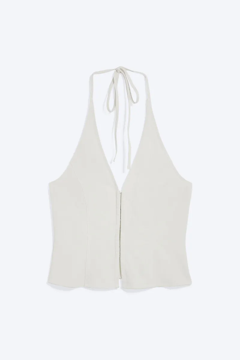 Ripstop Halter V-neck Top