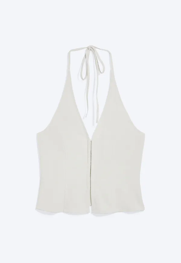Ripstop Halter V-neck Top