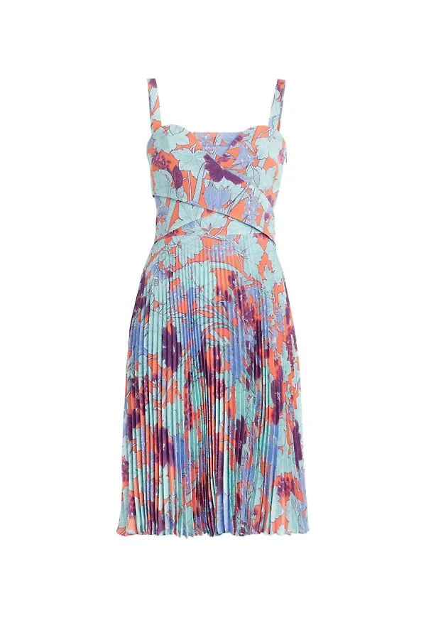 Roberto Cavalli Summer Garden plisserad sidenklänning - Vit – Farfetch