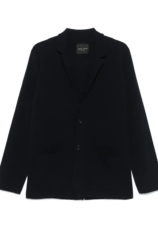 Roberto Collina stickad blazer - Blå
